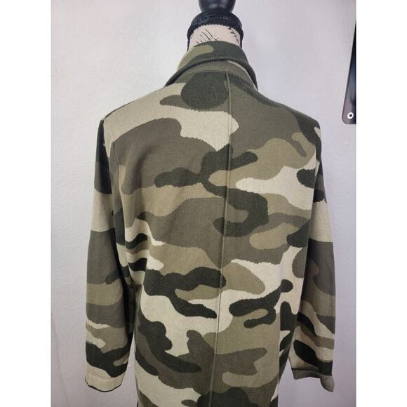 Maeve Anthropologie Kieran Camo Sweater Coat Small Green Motif Camouflage Floor - Picture 9 of 13